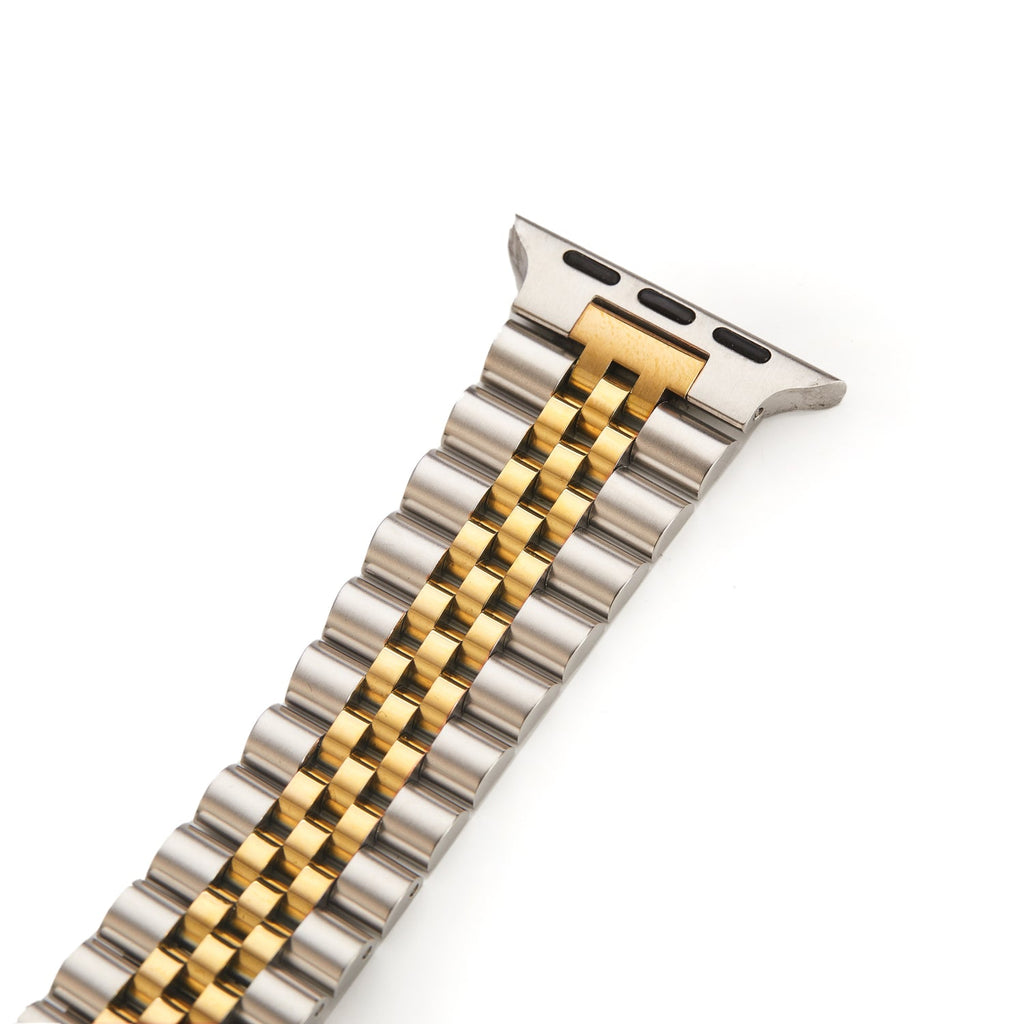 Stainless Steel Link Bracelet Band - The Perth in Silver and Gold Small - Compatible with Apple Watch Size 38mm to 41mm