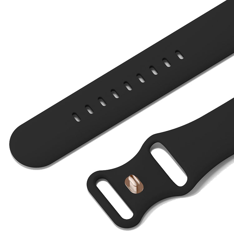 Silicone Sports Band Black with Gold Pin - The Noosa Small - Compatible with Apple Watch Size 38mm to 41mm